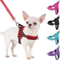 SlowTon No Pull Small Dog Harness and Leash Set with Front Clip – Essentials for Dogs - X-Small / Red