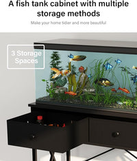 Fish Tank Stand 29 Gallon: Sturdy Aquarium Stand with Accessories Storage - Metal Fish Tank Table for 20-29 Gallon Reptile Breeder Turtle Terrarium - 30.7"x16.5" Weight Capacity 330 lbs