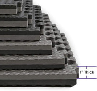 Xspec 1" Extra Thick 48 sq ft Reversible EVA Gym Foam Floor Mat Tiles (24" x 24"), Steel Pattern, 12 pcs, Black & Grey