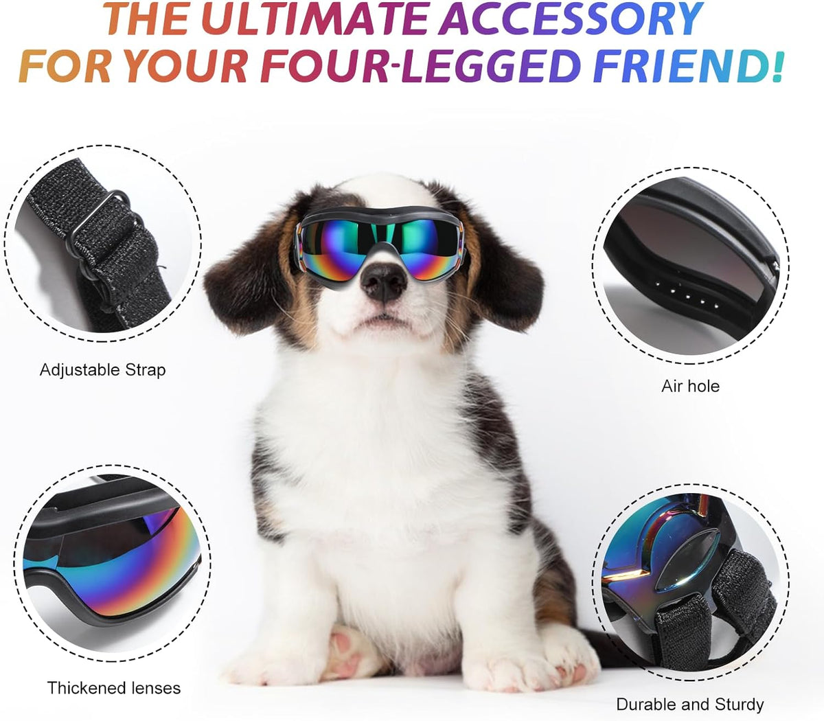Dog Sunglasses Dog Goggles - Laser - Pack of 1 - image 3