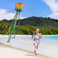 Xida rainbow octopus kite, a frameless ripstop polyester kite with flying line and handle - view 9