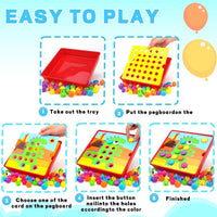 Button Art Toys for Toddlers Ages 3+, Mosaic Peg Board – Fun for Kids & Family - Dinosaurs - image 3