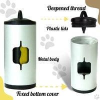 Metal Dog Poop Bag Holder 2-Pack w/Leash Clip - Silver / 2 Count (Pack of 1) - image 2