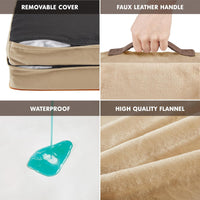 Friends Forever Large Dog Bed Couch - All-Foam Bolster Bed / Ally Khaki / Large (35" x 25" x 6.5") - image 4