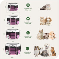 X-ZONE PET Foldable Dog Playpen - XL / A Pink - image 4