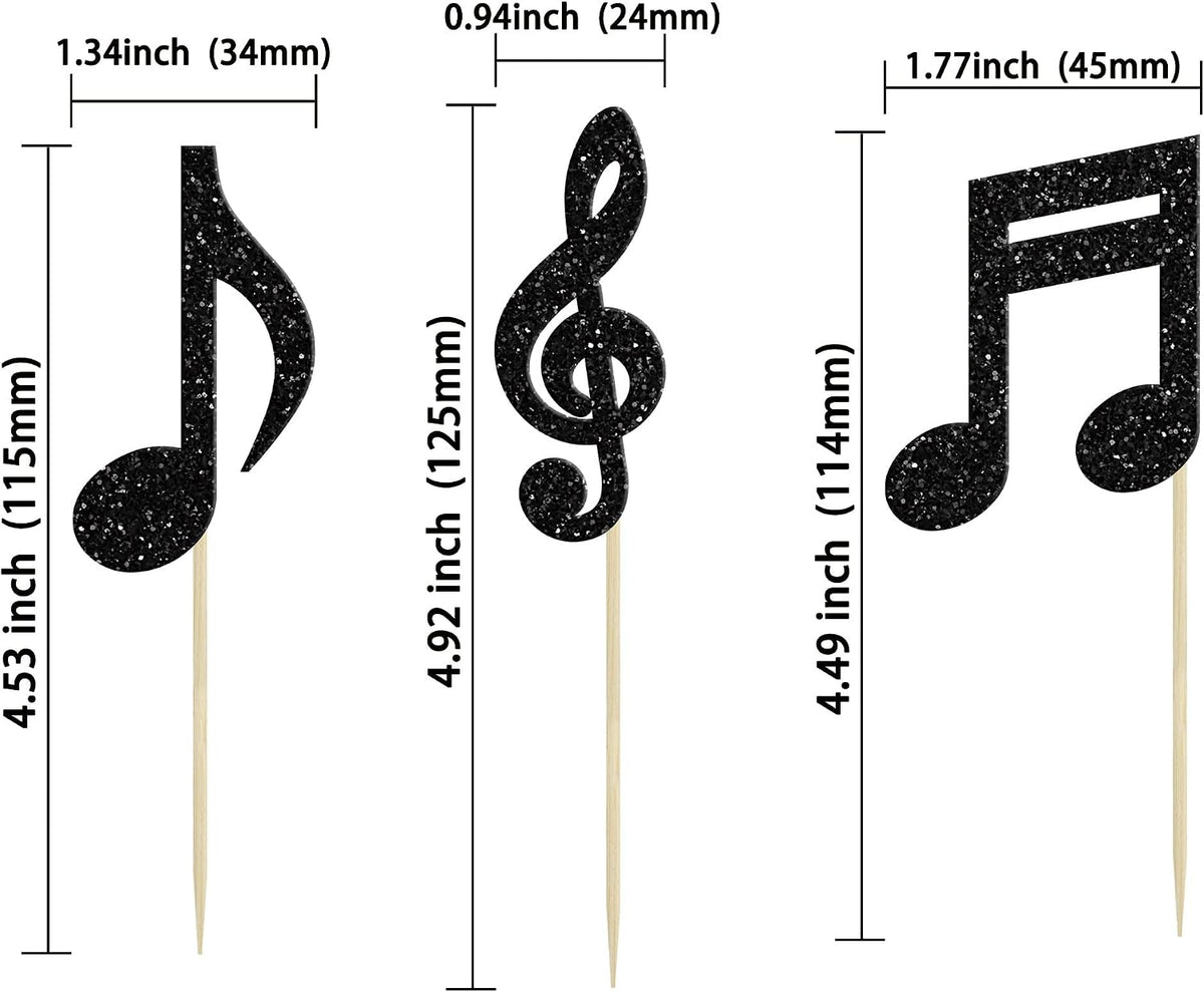 Gyufise 24Pcs Dance King Cupcake Toppers Glitter Jazz Dancers Happy - Light Black - image 2