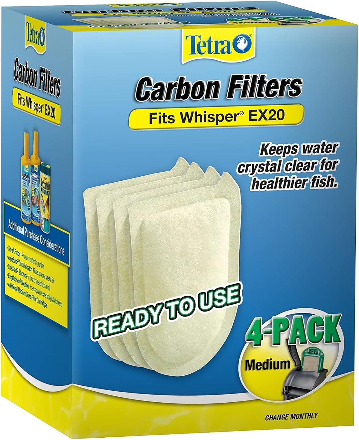 Tetra Whisper EX Carbon Large Round Filter Cartridges - 4-Count / medium