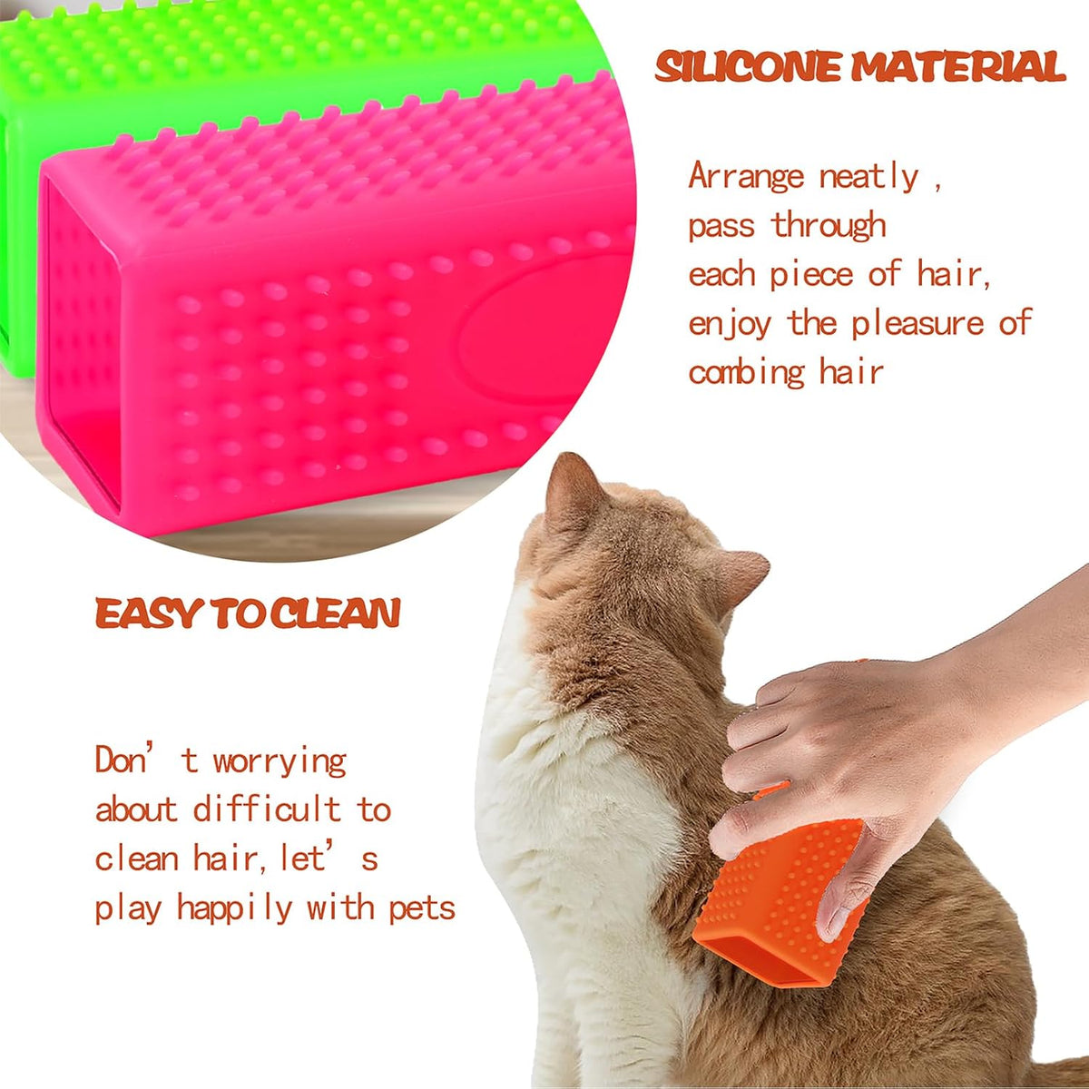 2pcs Pet Dog Cat Hair Remover, Pet Hair Removal Tool - greenpink - image 3