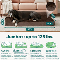 Furhaven Orthopedic Dog Bed for Large Dogs w/ Removable Bolsters - Jumbo Plus / Sable Brown - image 3