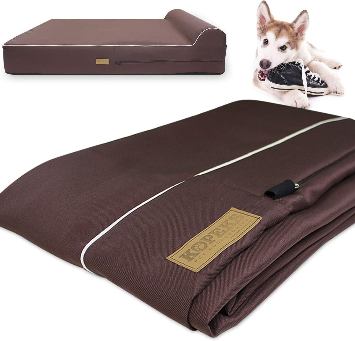 Dog Bed Replacement Cover Memory Foam Beds, Brown - X-Large / Brown - Chew Proof - image 2