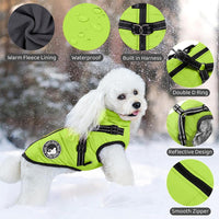 Gyuzh Dog Coat with Harness Puppy Coats Small Dog Harness Jacket - XXXXX-Large / light green - image 2
