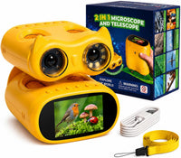 2-in-1 Kids Microscope and Telescope - Yellow