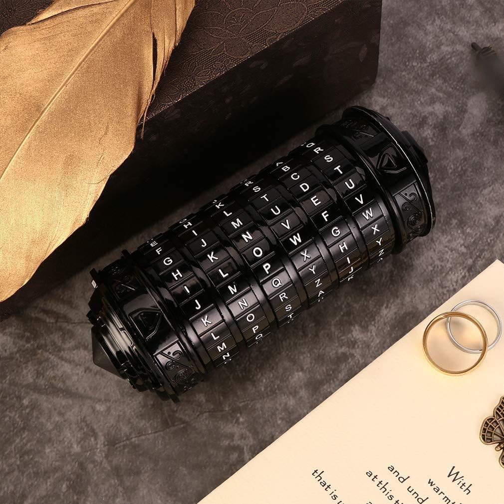 Cryptex Da Vinci Code Mini Cryptex Lock Puzzle Boxes with Hidden - Black