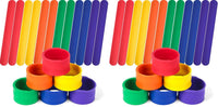 LovesTown color slap bracelets bulk pack of 12 silicone snap bands in rainbow colors - view 3