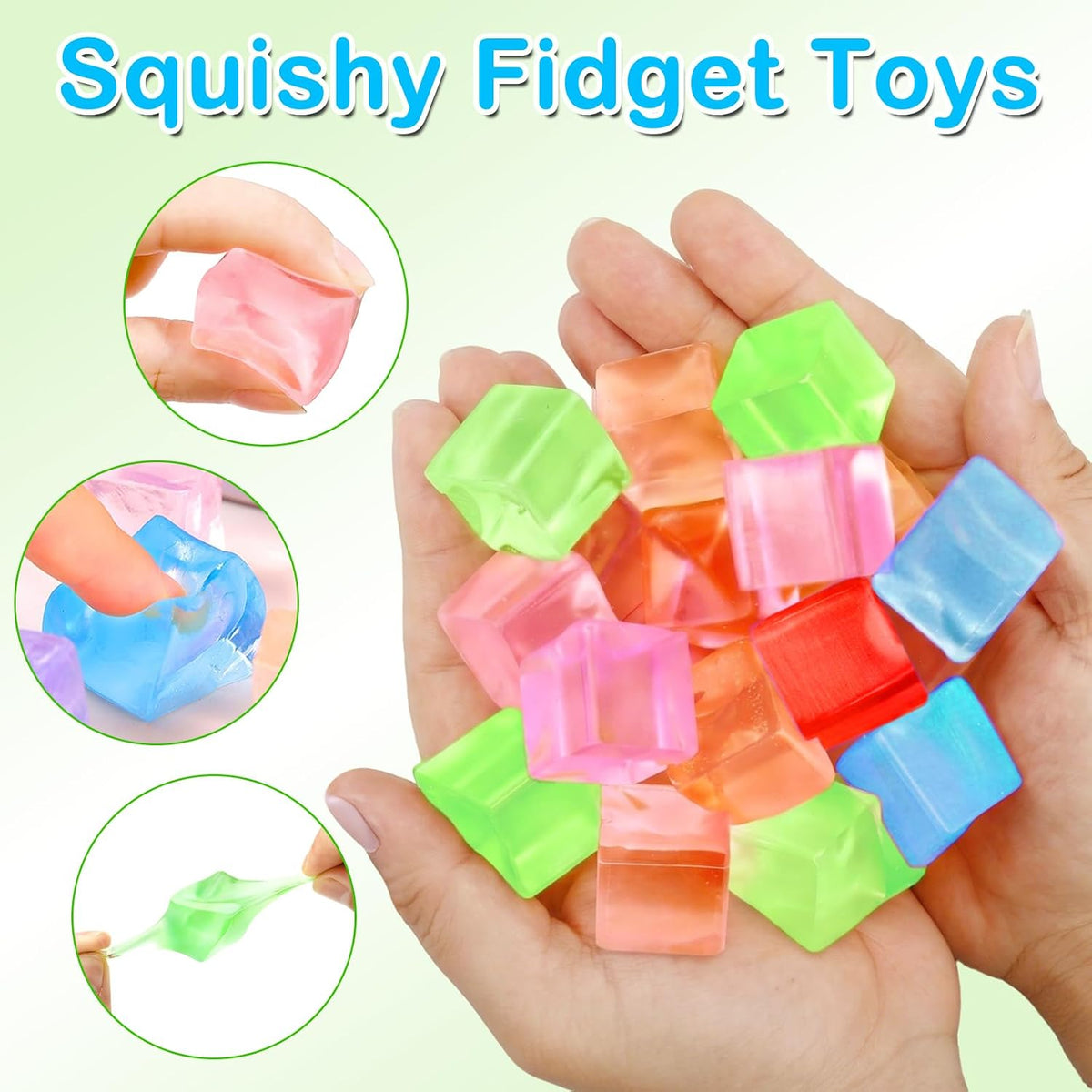Siwarm 30 Pack Mini Cube Squishy Fidget Toys for Kids and Adults – Fun for Kids & Family - 30 Mini Cube Squishy - image 4