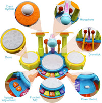 Drum Set for Toddlers, Kids Musical Instruments - Yellow - image 3