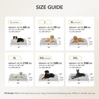Orthopedic Washable Dog Bed for Extra Large Dogs - Grey White / 36.0"L x 27.0"W x 7.0"Th - image 2