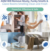AQM by OdorXit, Air Quality Manager Chlorine Dioxide Odor Removal Packet, Dog Odor Eliminators for Hom, Wet Dog Smell & Car Deodorizer, Cigarette & Strong Smell Neutralizer, 25g