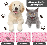 Dog Food Mat, Absorbent Water Bowl Mats Cat Pet Feeding Placemats Pink 20 * 12 inch – Essentials for Dogs - Pink / 20"L x 12"W - image 2