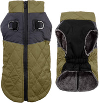 Winter Dog Coats for Small Dogs, Puppy Jacket with Harness - Green(Standard) / Medium