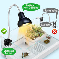 Reptile Heat Lamp, UVA UVB Light for Aquarium Turtle Tank - Lamp Holder A+2 Bulbs - image 2