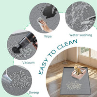 Cat Litter Mat for Litter Box, Silicone Large Cat Litter Trapping Mat - 31x22 in, Waterproof & Non-Slip, Durable & Easy Clean, Gray