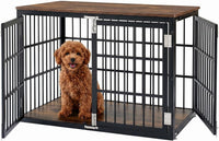 DUMOS Dog Crate Furniture 38 Inch Indoor Crate Dog Cage Wooden Kennel – Essentials for Dogs - Black / 38.2"L x 25.0"W x 27.9"H / 1
