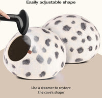 Cat Cave, New Zealand Wool Bed for Indoor Cats - Snow Leopard / Medium - image 3