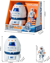 Wbzle space capsule rocket toy with lights, sound and astronaut figure - view 11