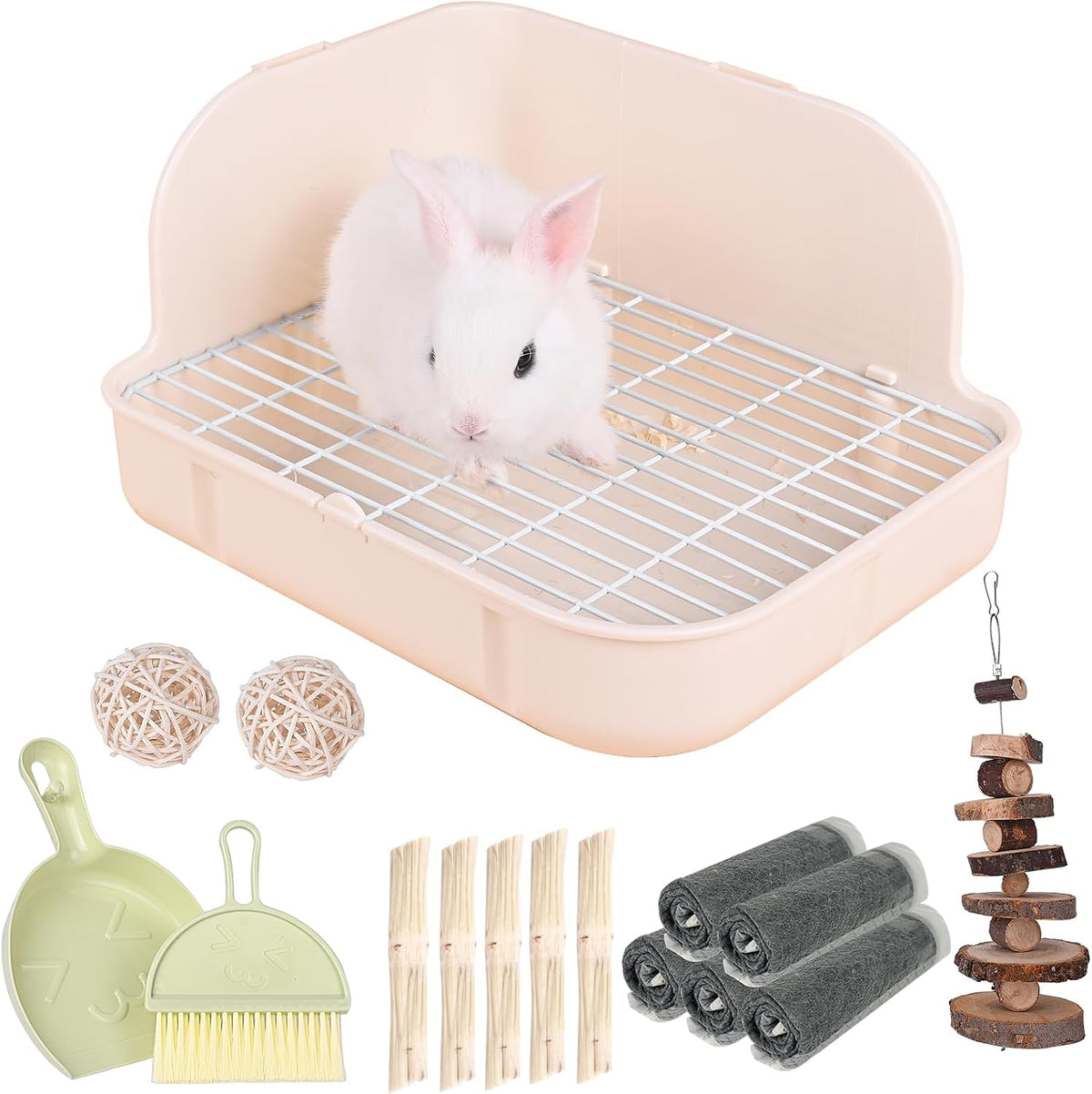 RUBYHOME Rabbit Litter Box Toilet - White