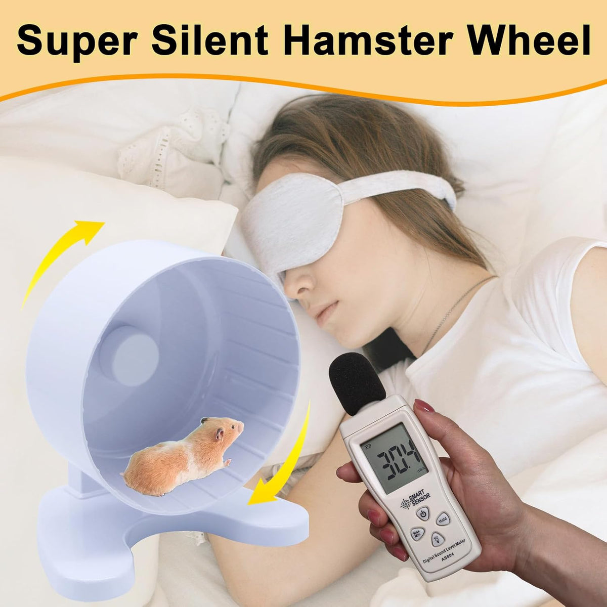 Hamster Wheel, 8.7" Super-Silent Exercise Wheels - White / Small - image 2