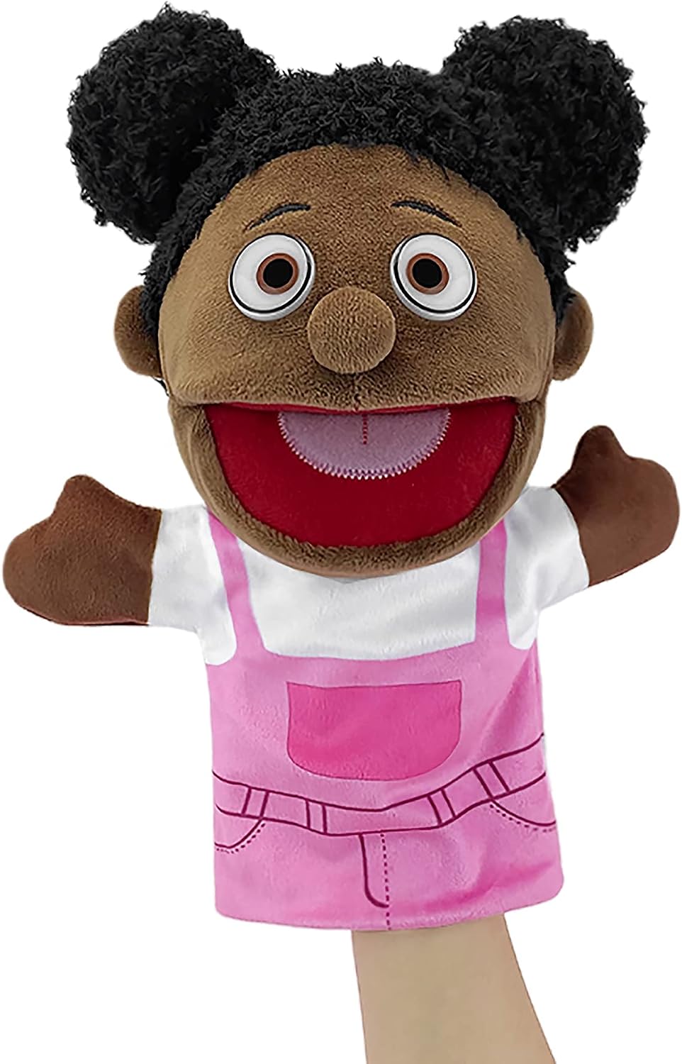 Family Hand Puppets,Puppets for Kids Role Paly Family Members 13.4 INCH Multi-Ethnic Puppets Plush - Black-girl
