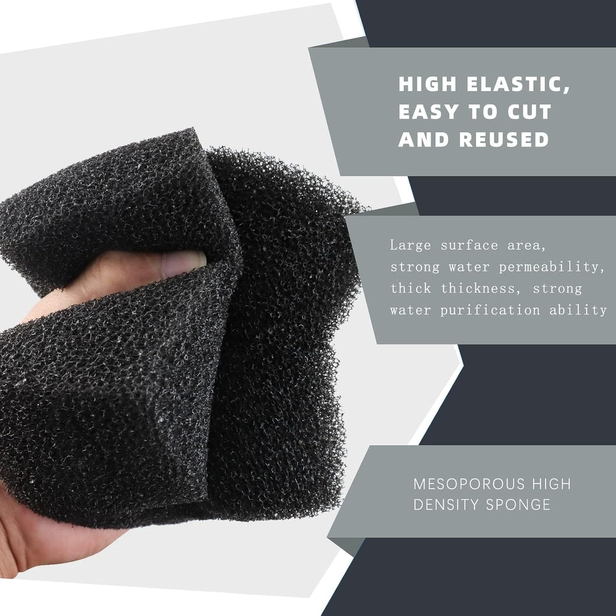 2 Pack 7.5"x4.7"x2.75"Aquarium Filter Foam Pads, Cut-to-Size – Essentials for Fish - image 4