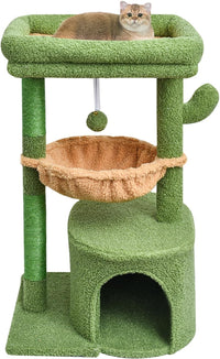 SYANDLVY Small Cat Tree for Indoor Cats - 29.6" / Green