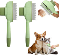 Cat Hair Brush & Dog Brush - green 2pcs