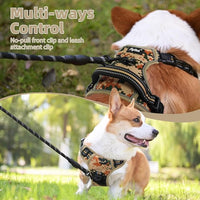 PUPTECK No Pull Dog Harness for Large, Adjustable Reflective Dog Harness with Handle Easy Control, Comfortable Soft Padded Pet Vest Harness for Large Dogs, Camouflage L