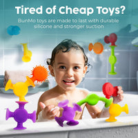 BUNMO Bath Toys Suction, Connect, Build, Create - Sensory Textured - 44 Pk - image 3