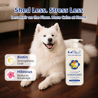 Unipaws Biotin Long-Haired Dog Conditioner – Volumizing, Anti-Shedding, Detangling & Softening for Glossy, Show-Ready Coats with Hibiscus – EWG Green & Medicated, Made in Korea, 16.9 Fl Oz / 500ml