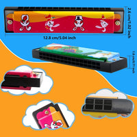 Restroma 30 pack of cartoon harmonicas with 16 holes in a double row, mixed colors - view 2