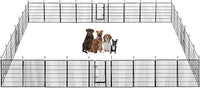 BestPet Dog Playpen Indoor 40 inch 32 Panels Metal Dog Pen Pet Dog Fence Outdoor Exercise Pen with Doors,Pet Puppy Playpen for RV Camping Yard, Black