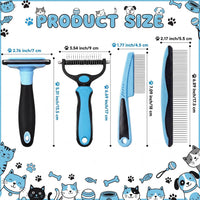 Patelai 4 Pcs Dog Dematting Comb - Blue and Black / Modern - image 2