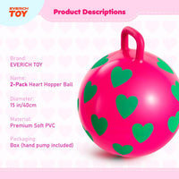 EVERICH TOY 18 inch hopper ball for kids with handle, purple pink clouds - view 20