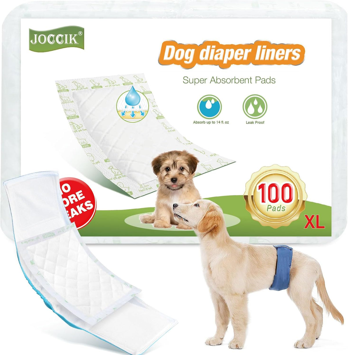 Dog Diaper Liners 100ct Super Soft and Absorbent Dog Diaper Booster - X-Large / 100.0