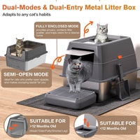 XXXL Stainless Steel Litter Box with Lid - image 3