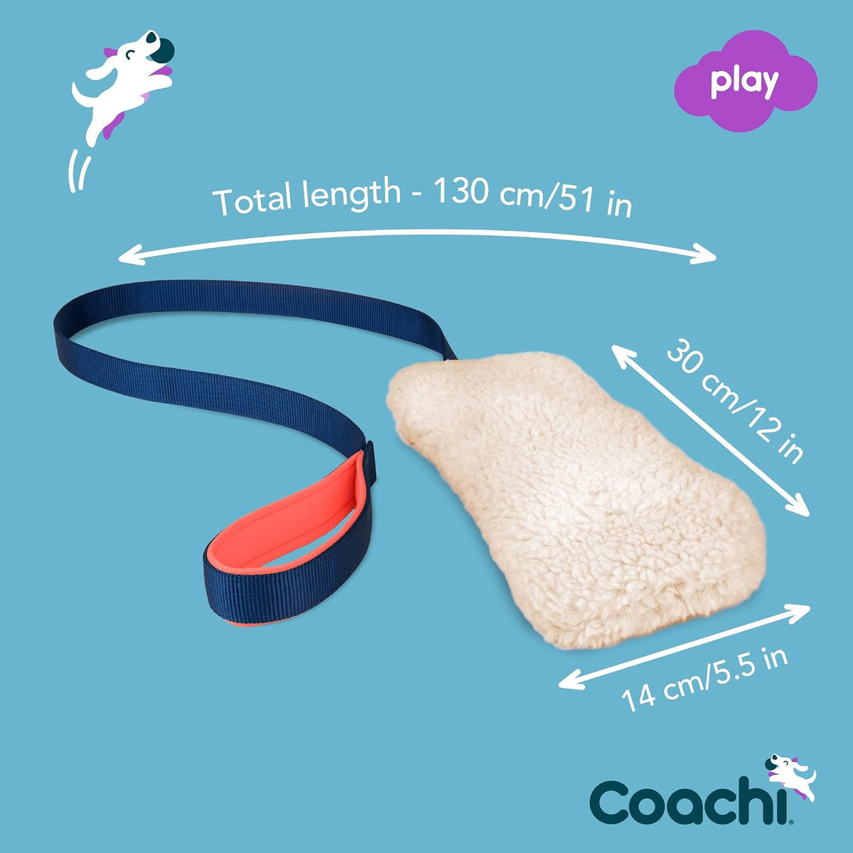 Coachi Tuggi Tug, Interactive Dog Toy for Tug of War & Play - Chase & Crinkle - image 4