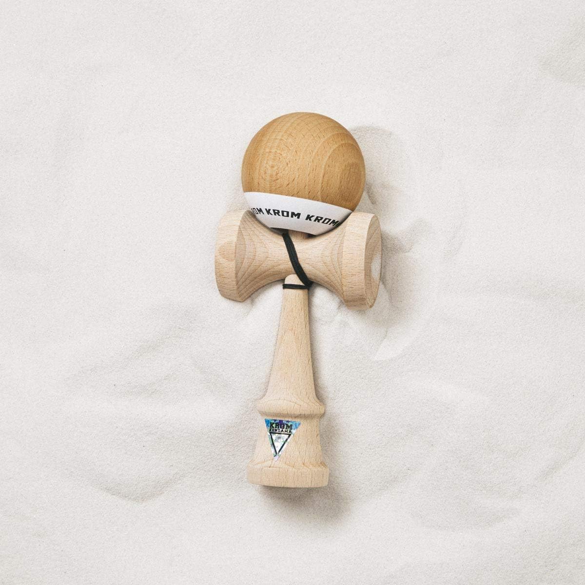 KROM kendama POP in black, beech wood skill toy with extra string and stickers - view 4