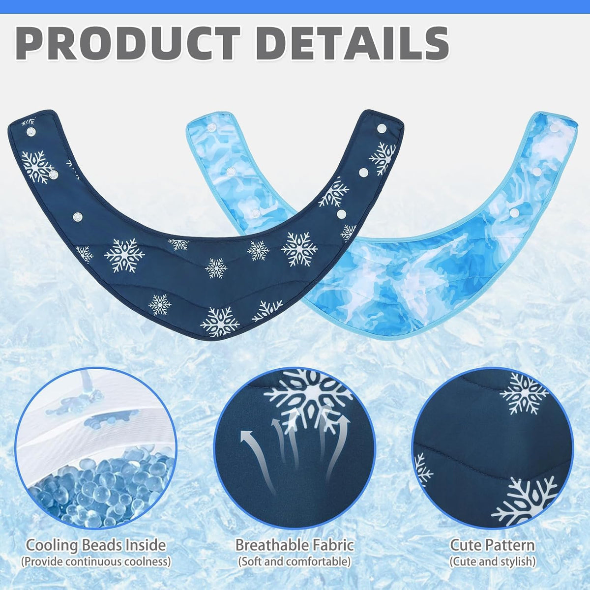 KOOLTAIL Dog Cooling Bandana - Snowflake+Wave / Neck Girth(12-20in) - image 3