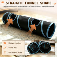 iCAGY Cat Tunnel for Indoor Cats Kittens Rabbits - Black / Single Tunnel - image 3