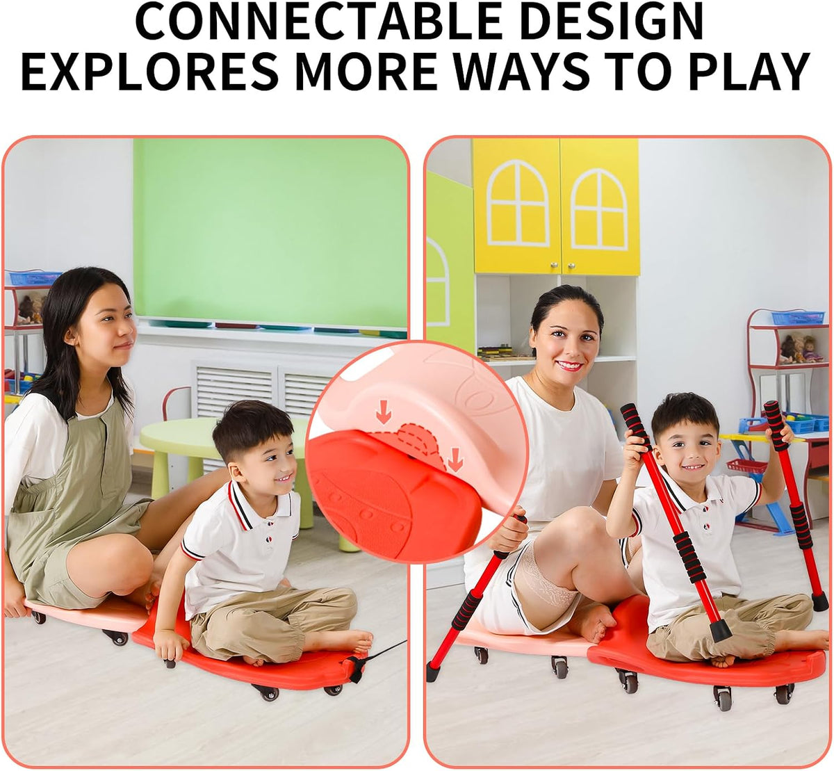 LLYJJKUWL large plastic scooter board for kids with side handles and swivel wheels - view 14