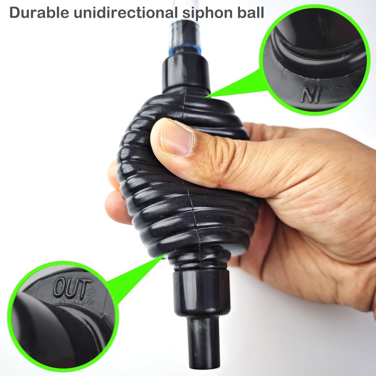 4.3ft Aquarium Siphon Vaccum Cleaner Fish Tank Water Changer Kit – Essentials for Fish - 5ft-S - image 4